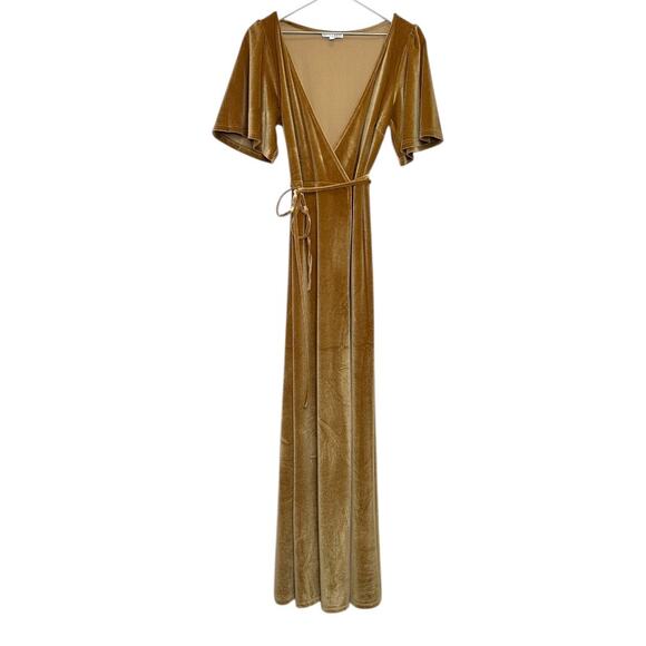 Baltic Born Golden Hour Meghan Velvet Wrap Maxi Dress Size Medium - Picture 1 of 8
